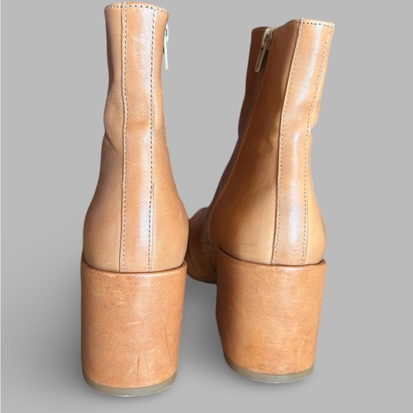Free People Leather Nicola Ankle Boots Camel Tan Brown Sz 39 - Picture 3 of 9